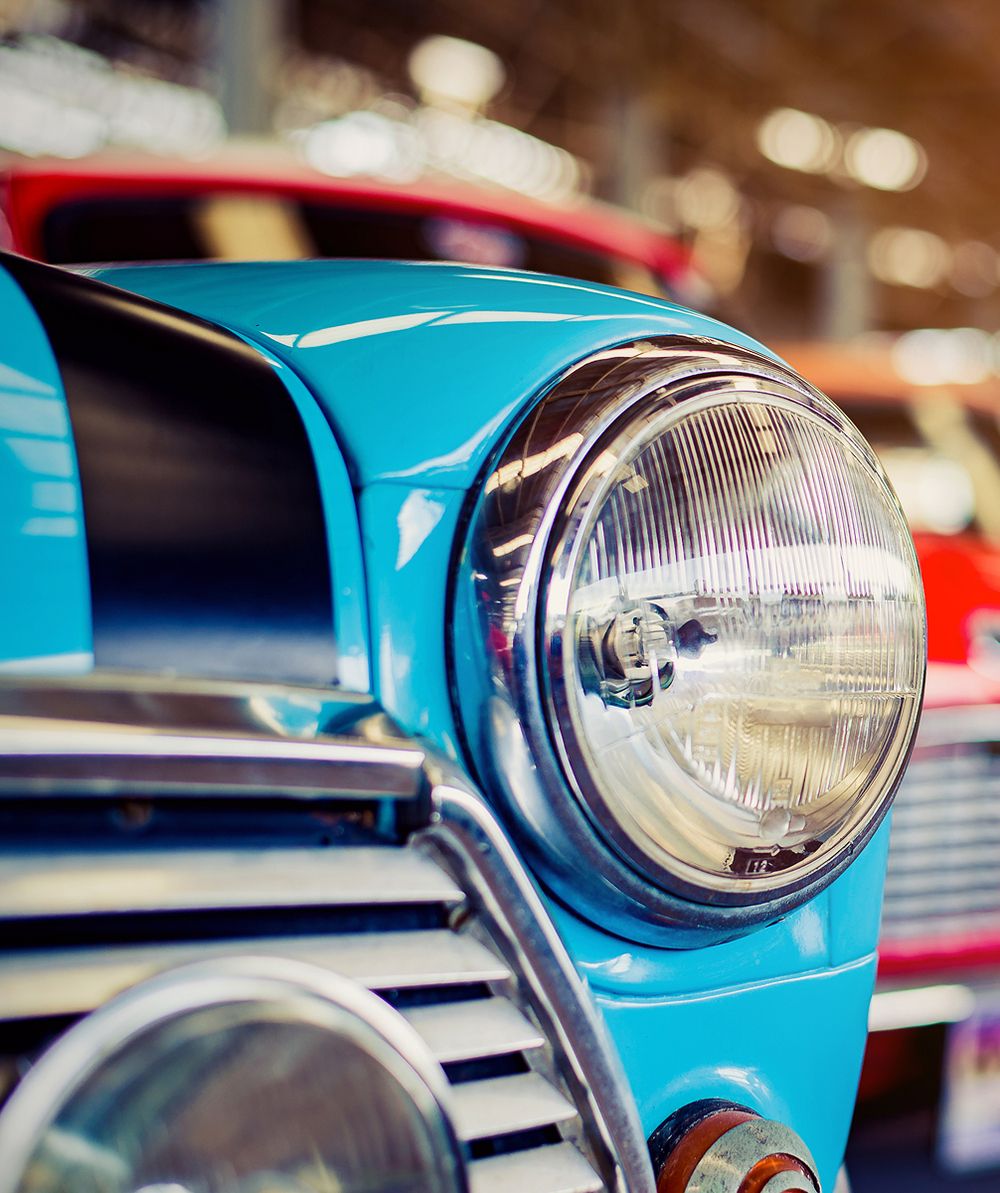 Frontlicht eines Oldtimers
